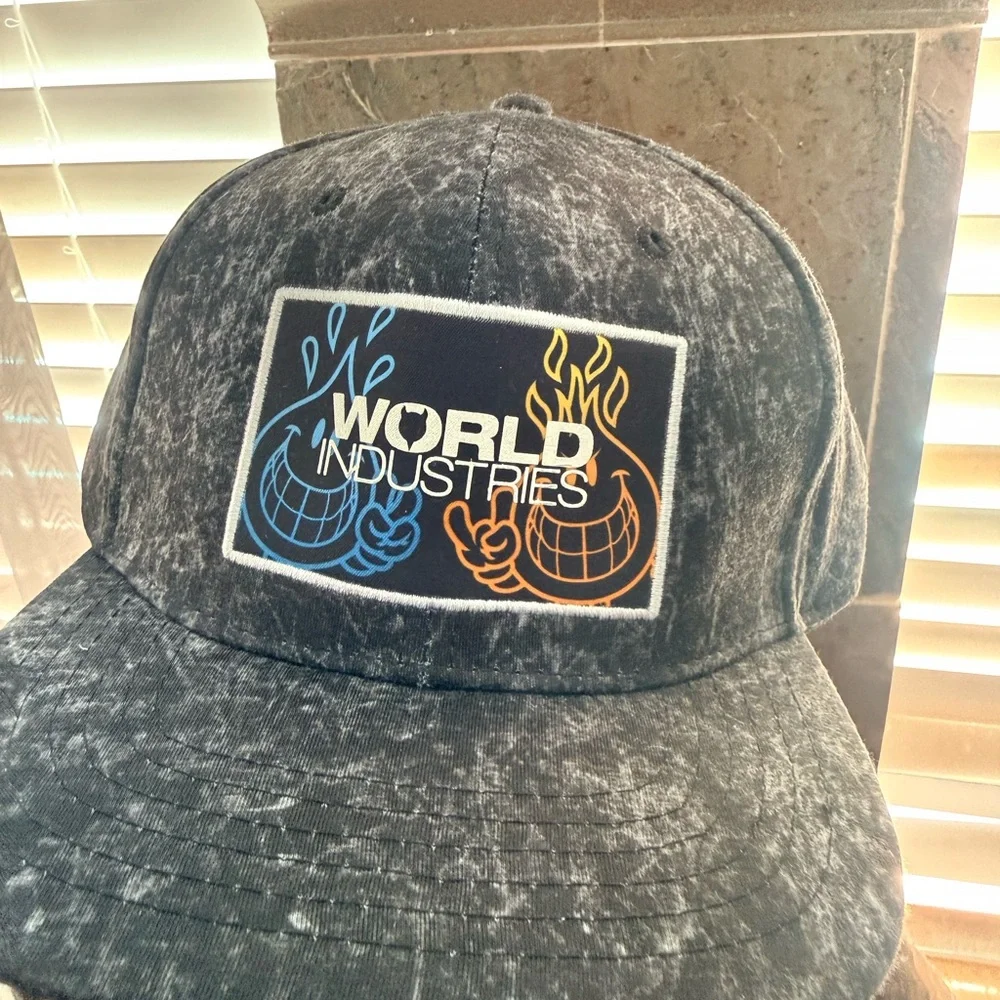 Black Washed Logo Snapback Hat